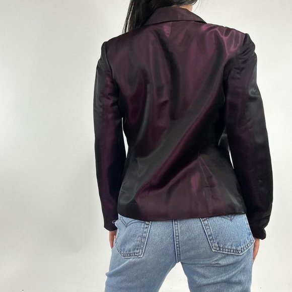 RARE Vintage Calvin Klein Taffeta Blazer Jacket - Picture 4 of 5